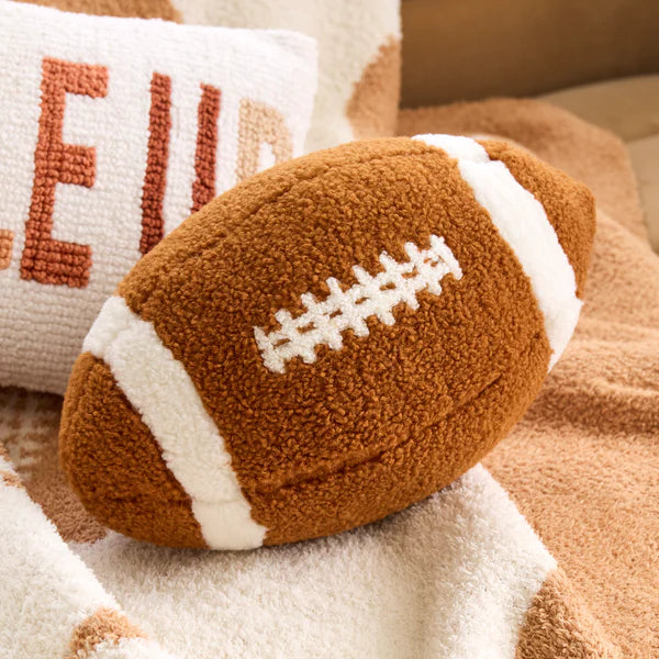 Football Shaped Pillow, Brown - Fairley Fancy