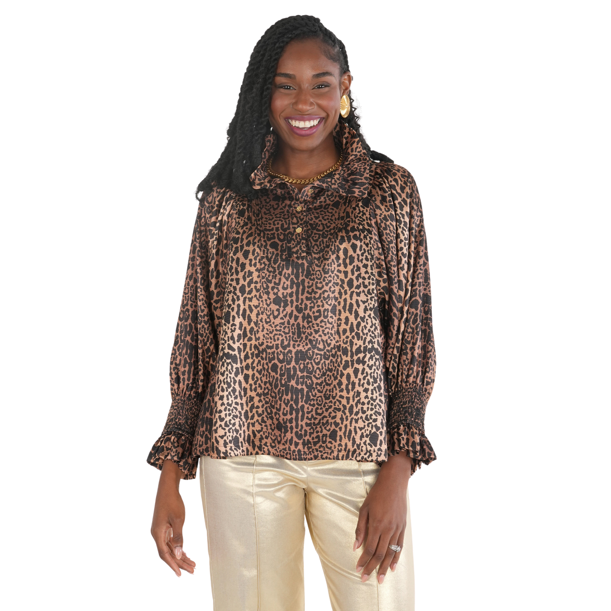 Charlotte Top in Lady Leopard - Fairley Fancy