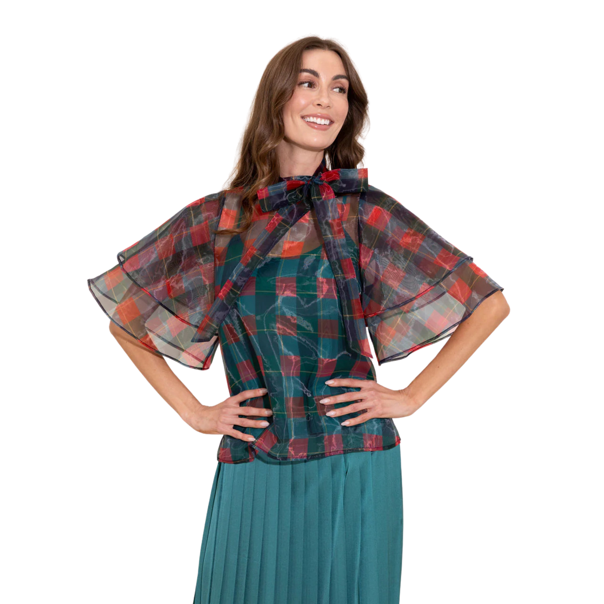 Heddy Top in Holiday Plaid - Fairley Fancy