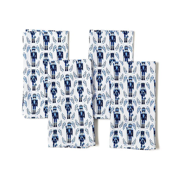 Blue Nutcracker Cloth Napkins, Set of 4 - Fairley Fancy