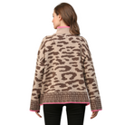 Half Zip Wool Blend Sweater in Leopard - Fairley Fancy