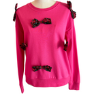 Pink with Red & Green Plaid Bows Sweater - Fairley Fancy