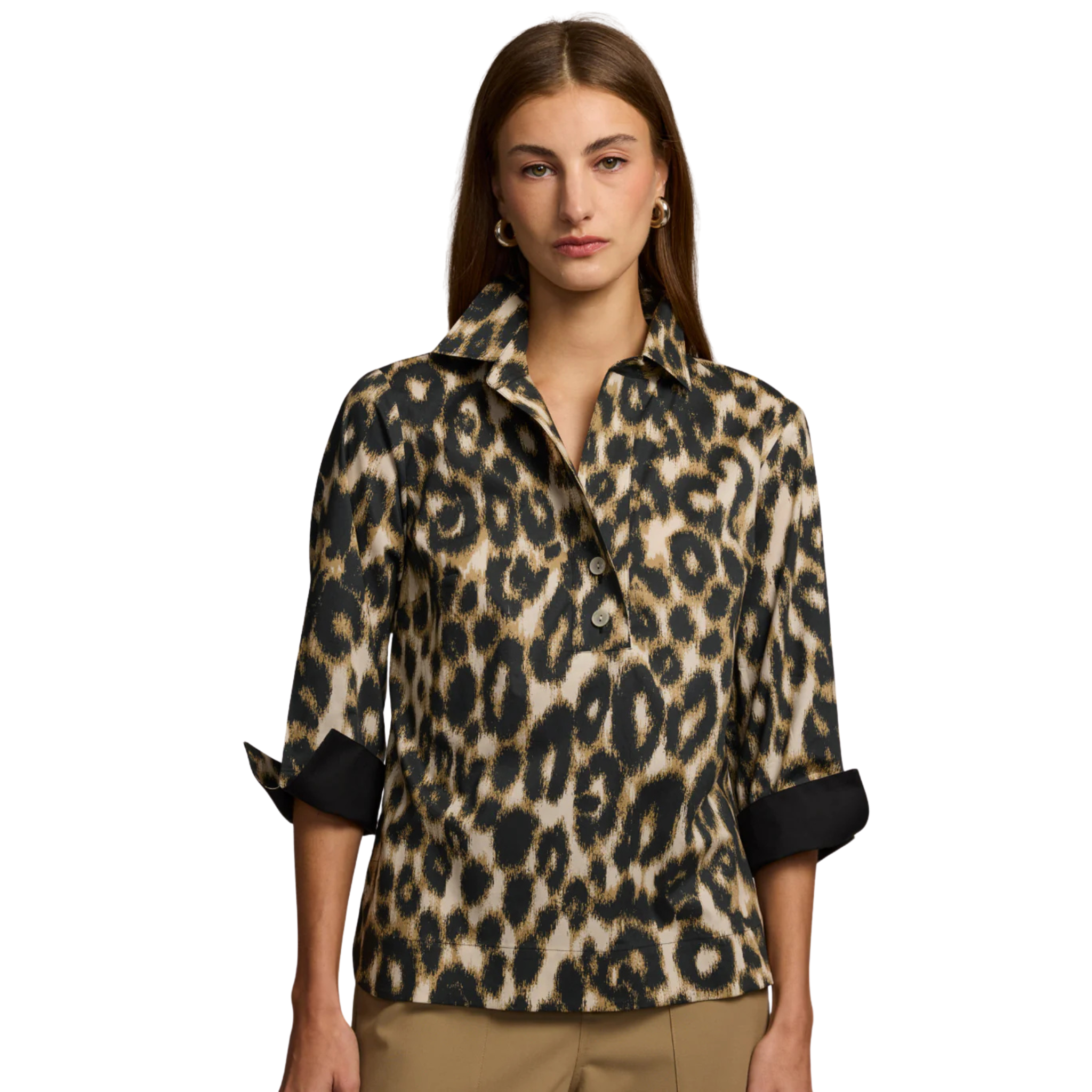 Aileen 3/4 Sleeve Animal Print Top-Fairley Fancy