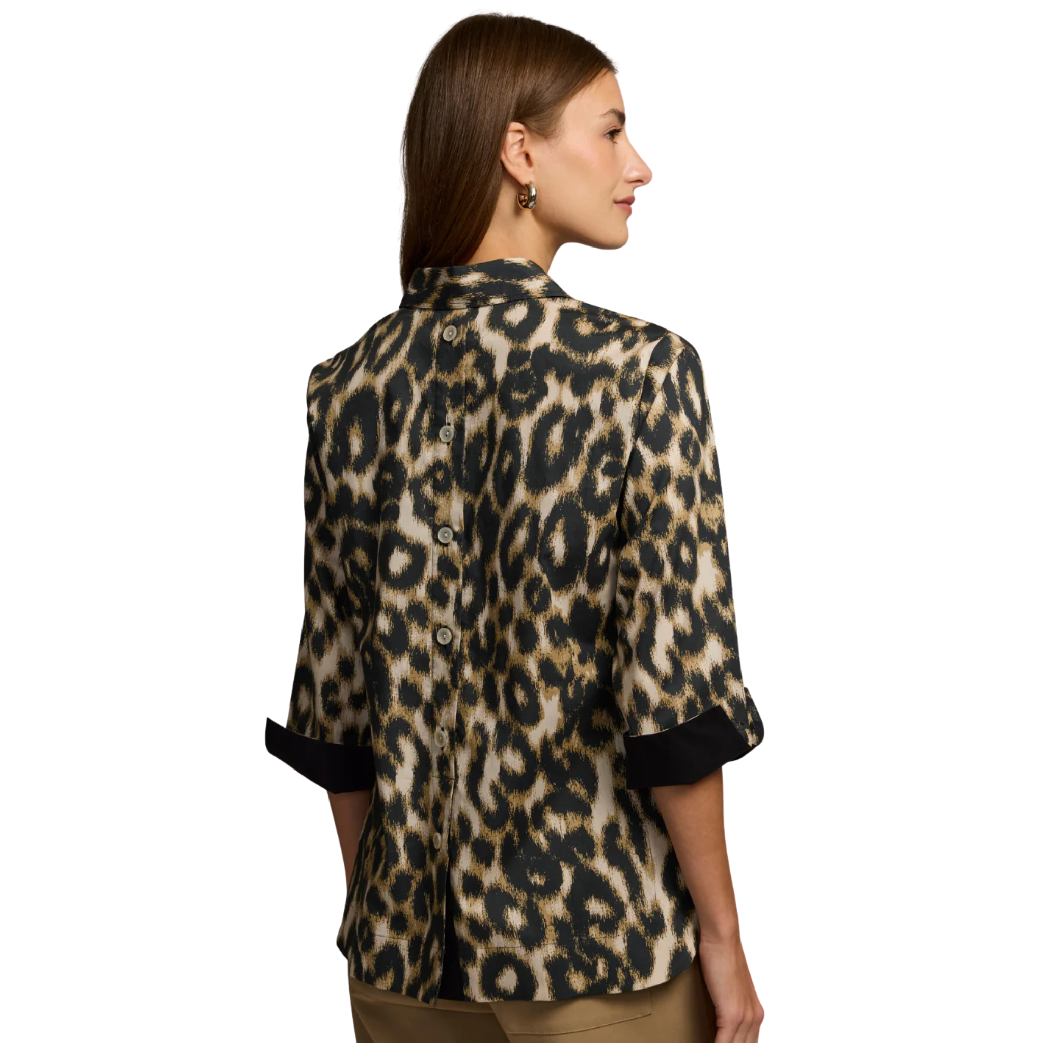 Aileen 3/4 Sleeve Animal Print Top-Fairley Fancy