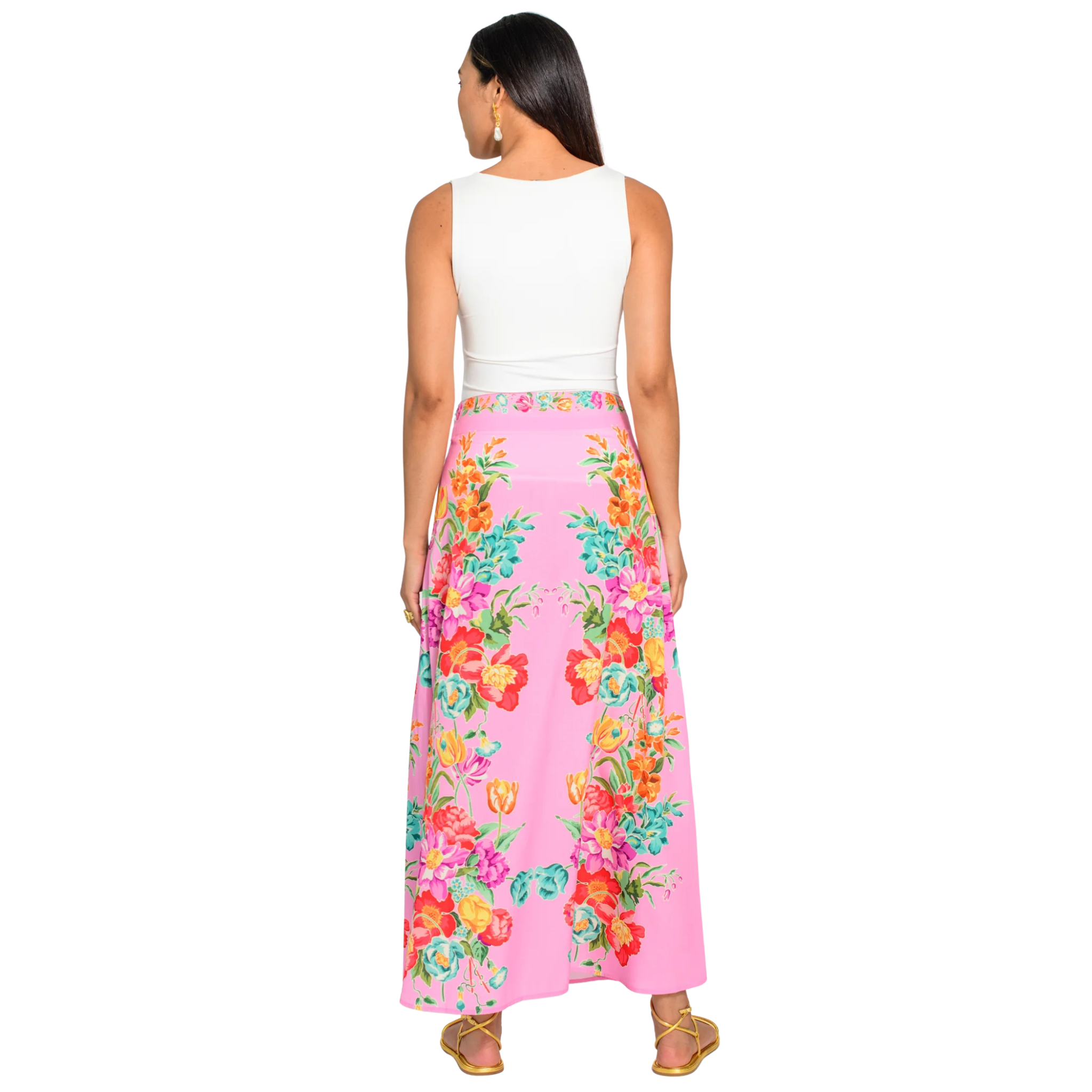Anita Skirt in Tulip Tapestry Cotton Candy-Fairley Fancy