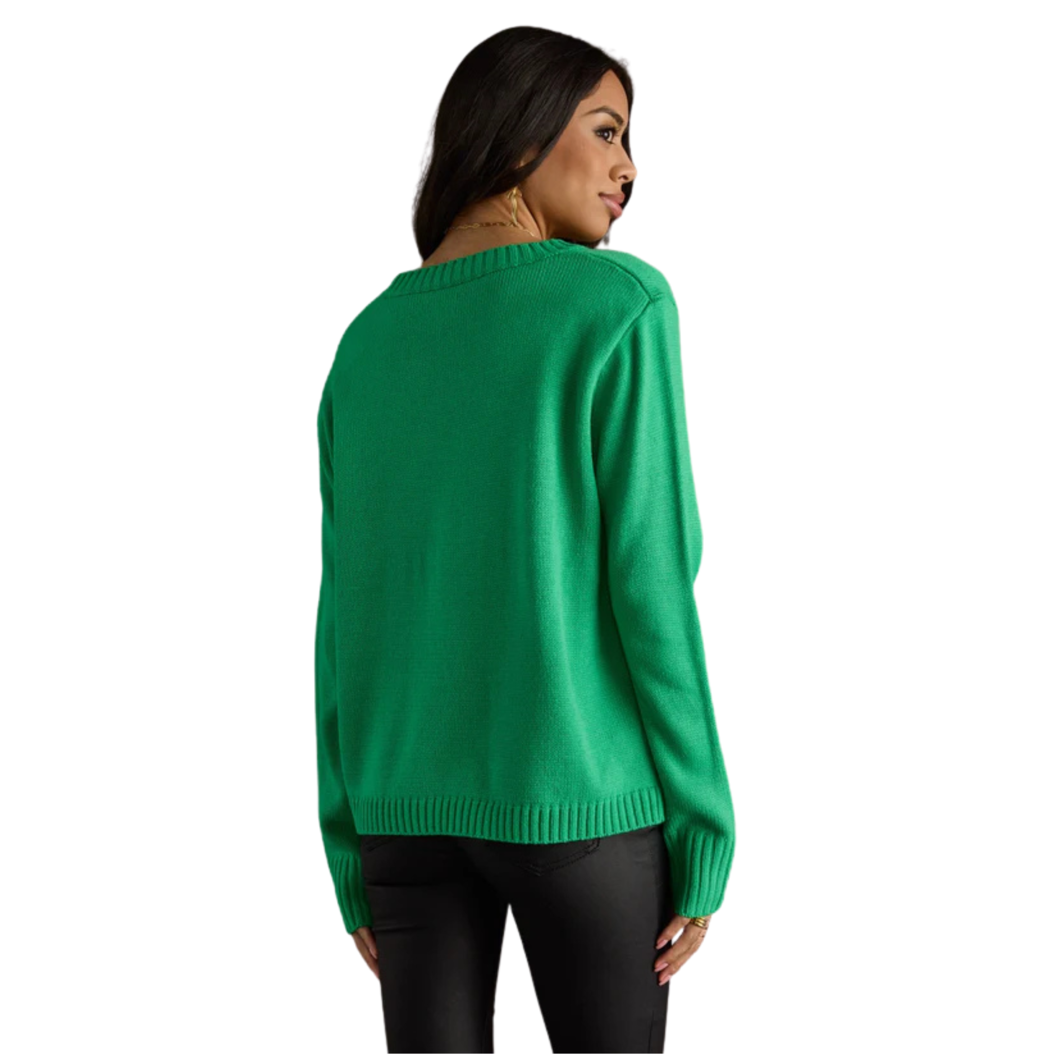 Après Sweater in Green & Pink-Fairley Fancy