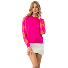 Argyle Sleeve Knit in Pink-Fairley Fancy