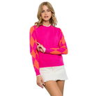 Argyle Sleeve Knit in Pink-Fairley Fancy