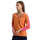Becca 3/4 Sleeve Sweater in Tangerine/Guava-Fairley Fancy