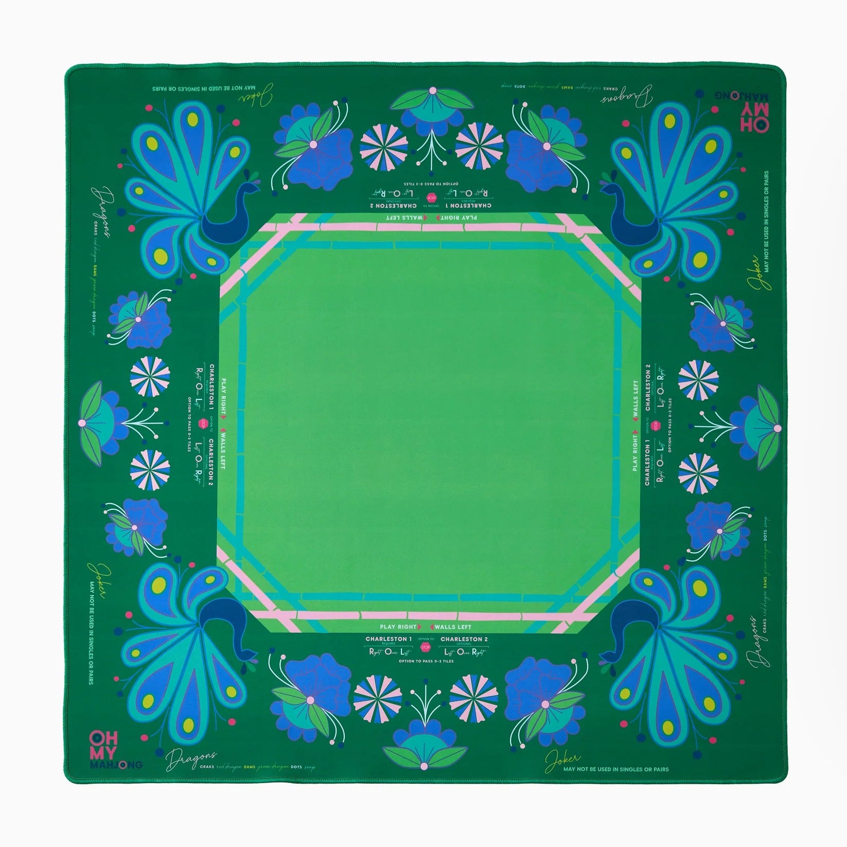 Birdie Green Mahjong Mat-Fairley Fancy