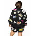 Black Mahjong Icon Sweatshirt-Fairley Fancy