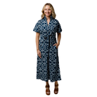 Bria Dress in Lattice Cove Navy-Fairley Fancy