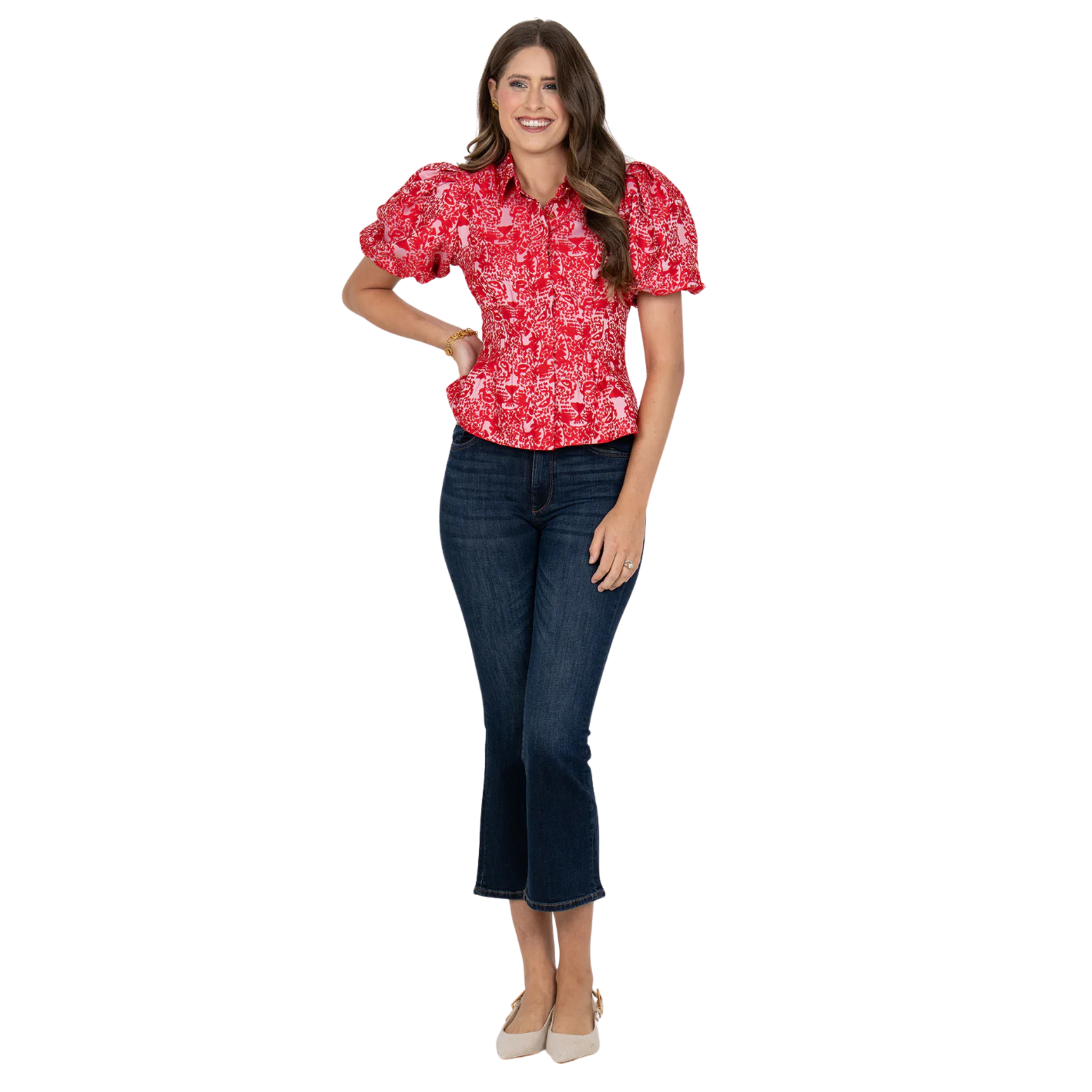 Britt Top in Cheeky Cheetah-Fairley Fancy