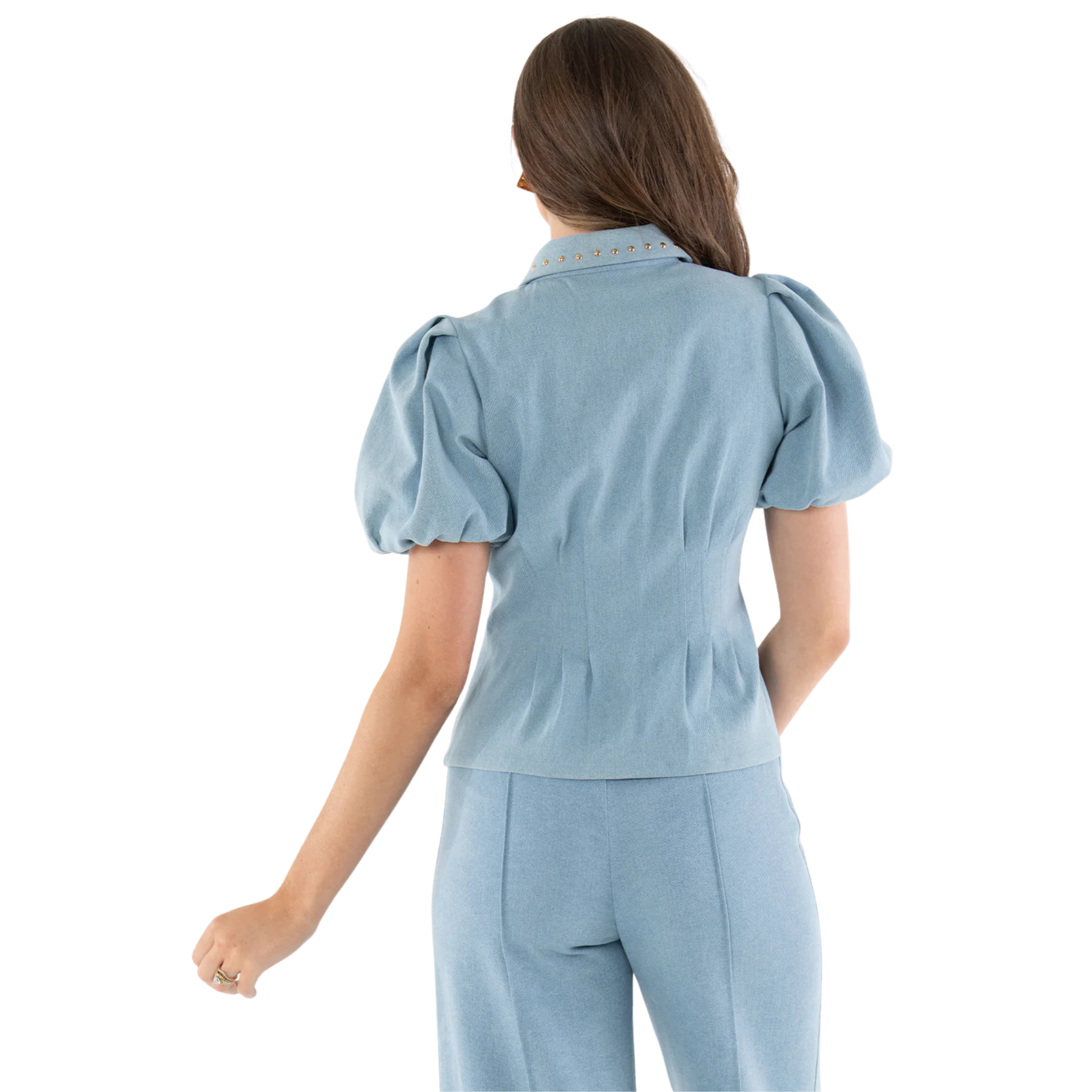 Britt Top in Denim-Fairley Fancy