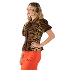 Britt Top in Tiger Jacquard-Fairley Fancy