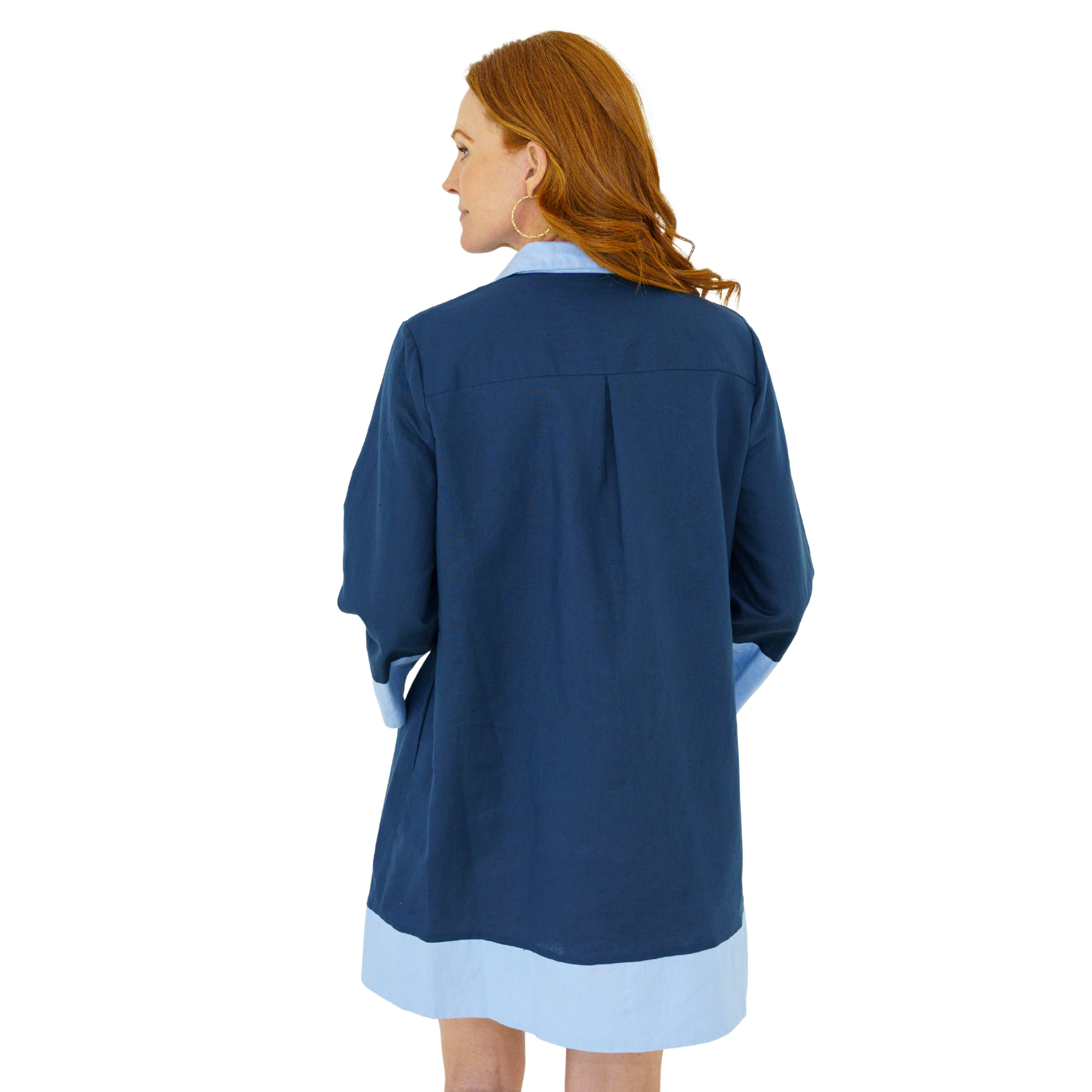 Carrie Dress Short in Navy-Fairley Fancy