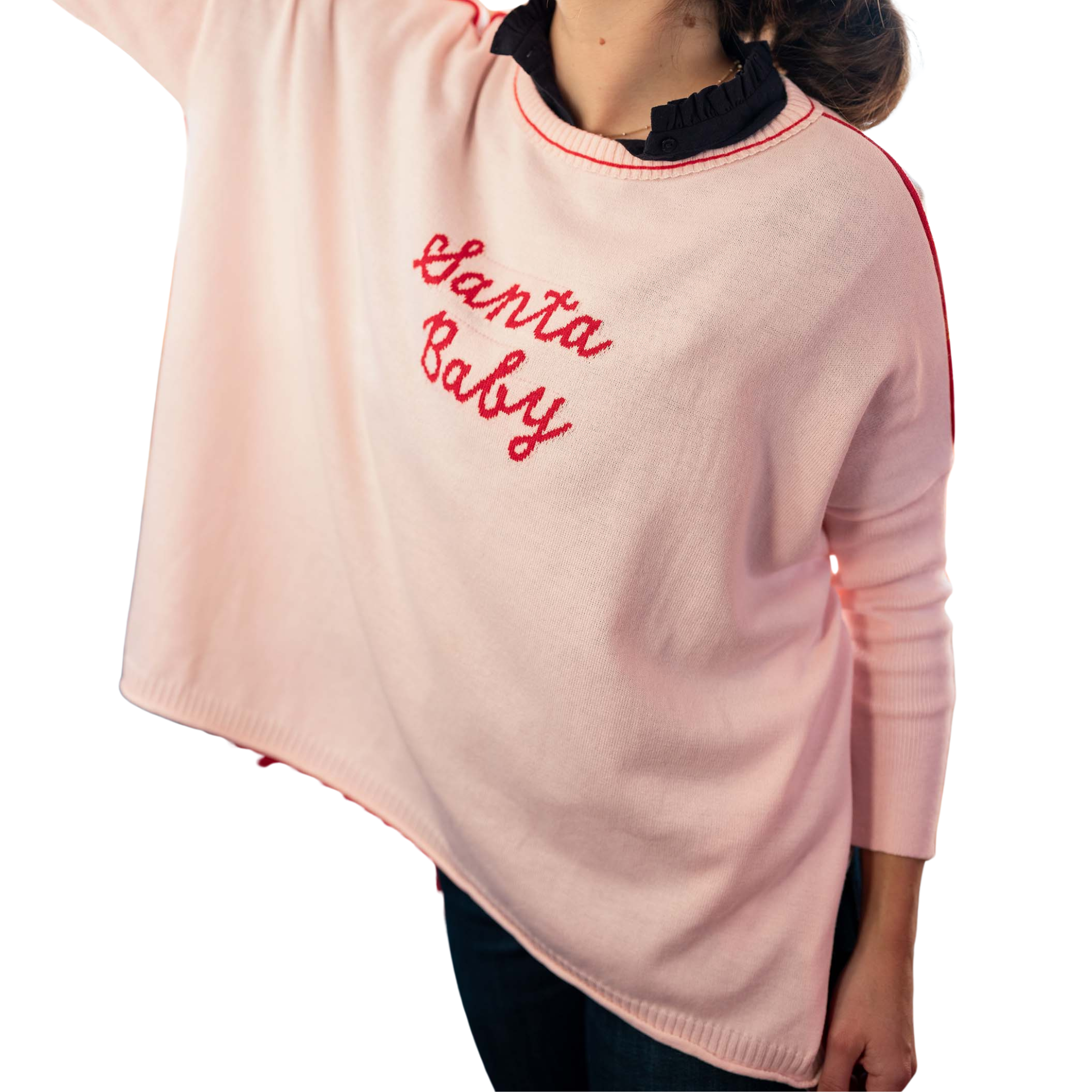 Catalina Crewneck Sweater with Santa Baby-Fairley Fancy