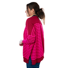 Catalina Modern Crewneck Sweater in Magenta Stripe-Fairley Fancy