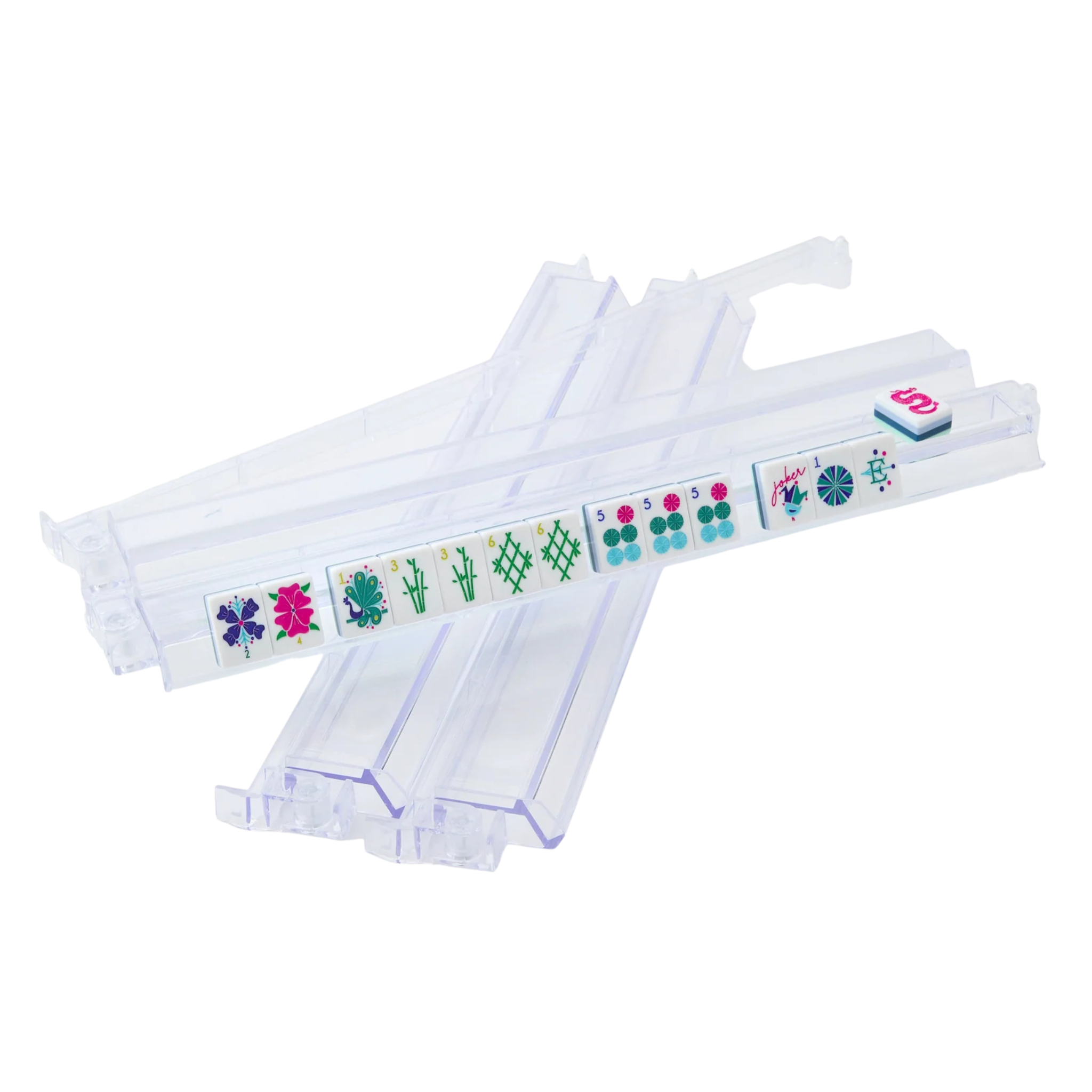 Clear Mahjong Rack & Pushers Set-Fairley Fancy