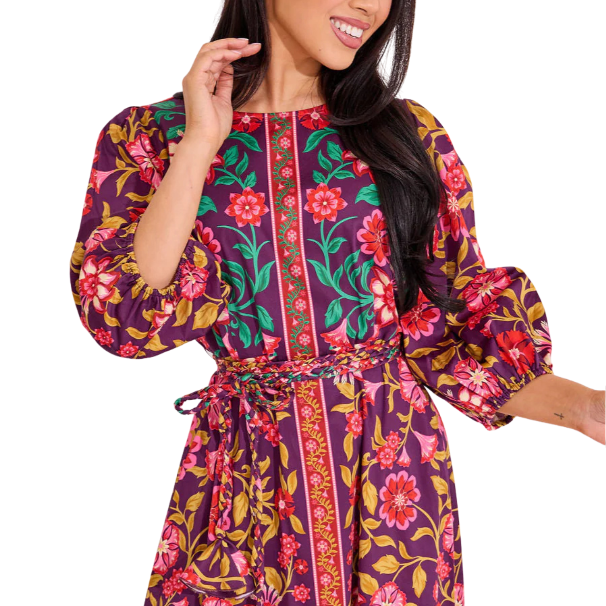 Clover Dress in Medieval Floral-Fairley Fancy