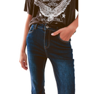 Cropped Kickflare Jeans in Mid Washing-Fairley Fancy