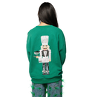 Dark Green Caviar Serving Nutcracker Sweatshirt-Fairly Fancy