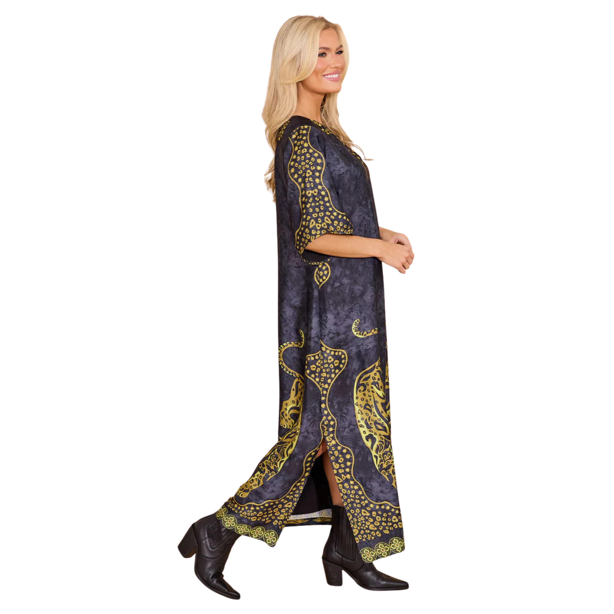 Delaney Dress in Pouncing Panther-Fairley Fancy