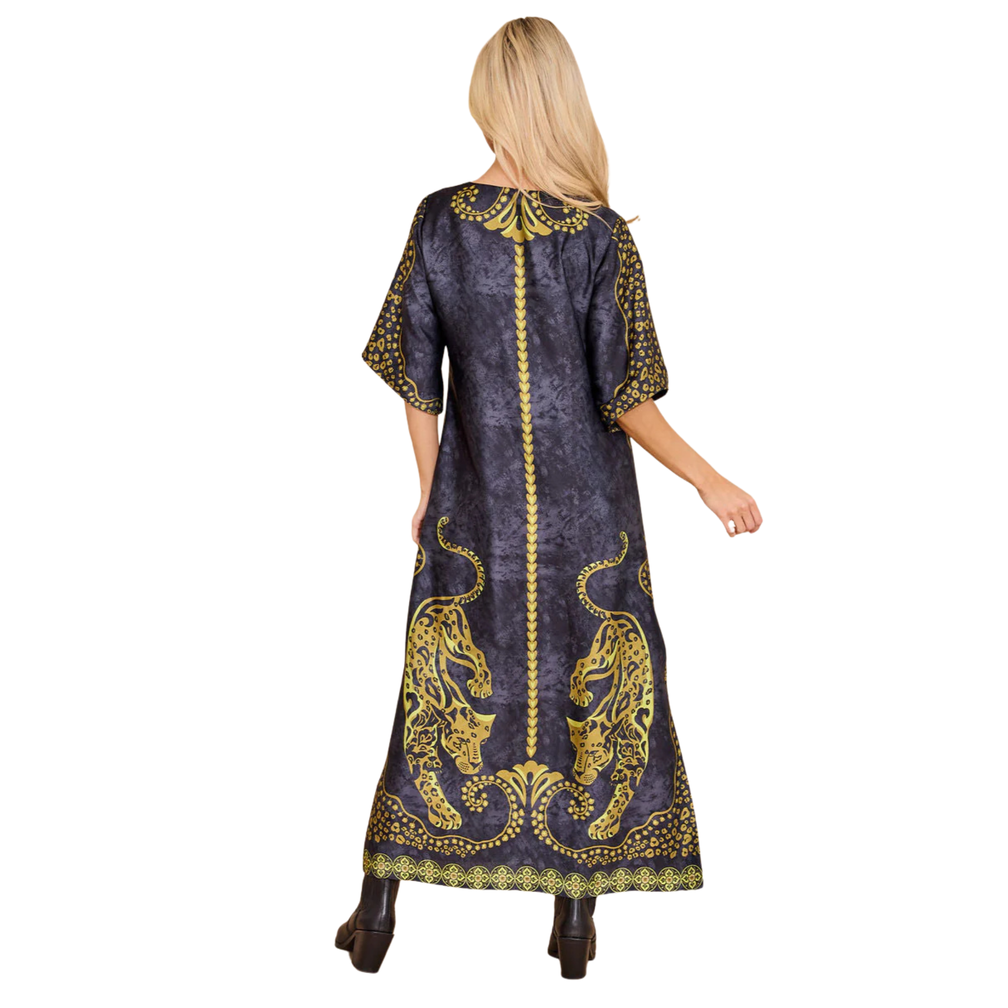 Delaney Dress in Pouncing Panther-Fairley Fancy