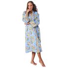 Eco Satin Robe in Palm Royale Pooches Blue-Fairley Fancy