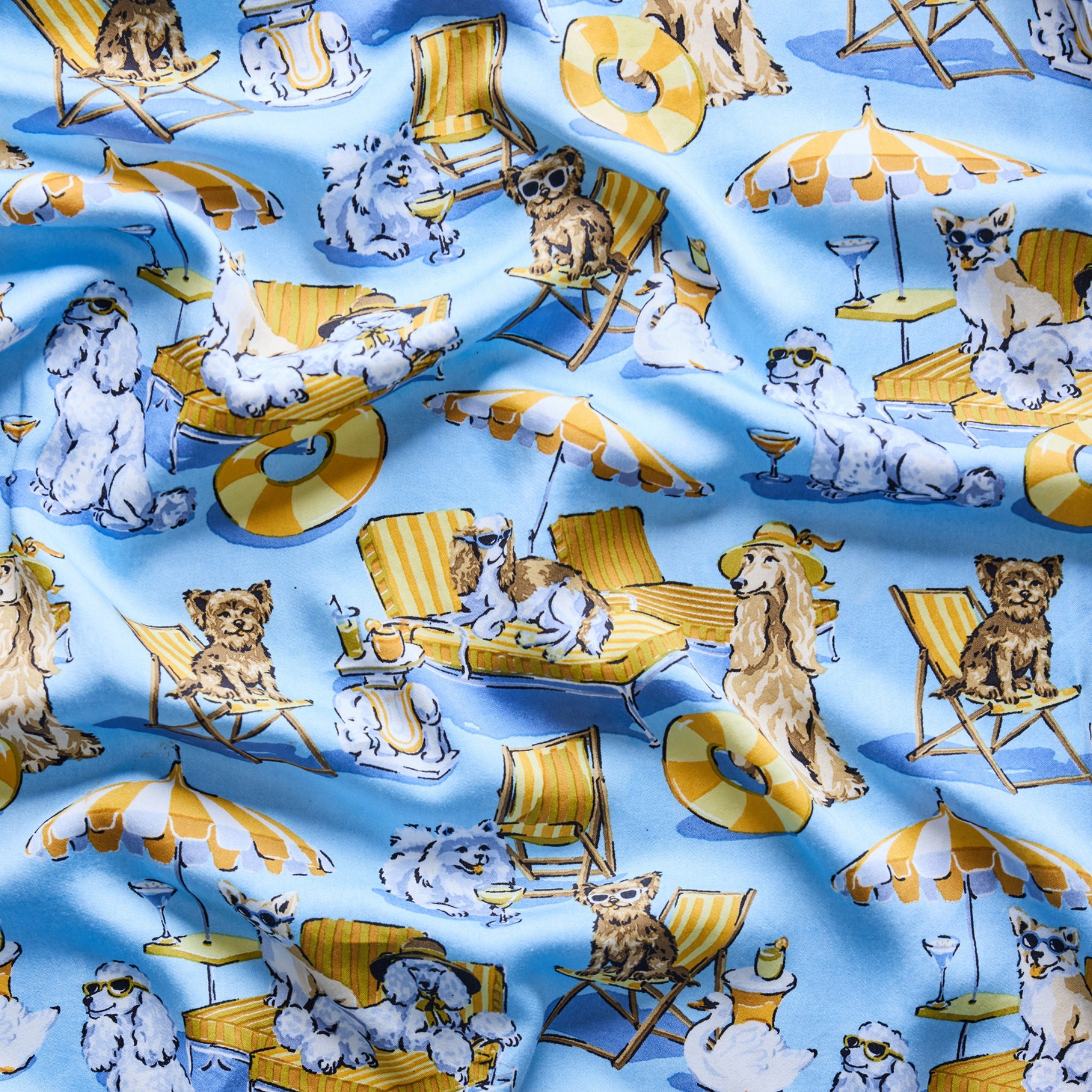 Eco Satin Wildest Dreams Set in Palm Royale Pooches Blue-Fairley Fancy