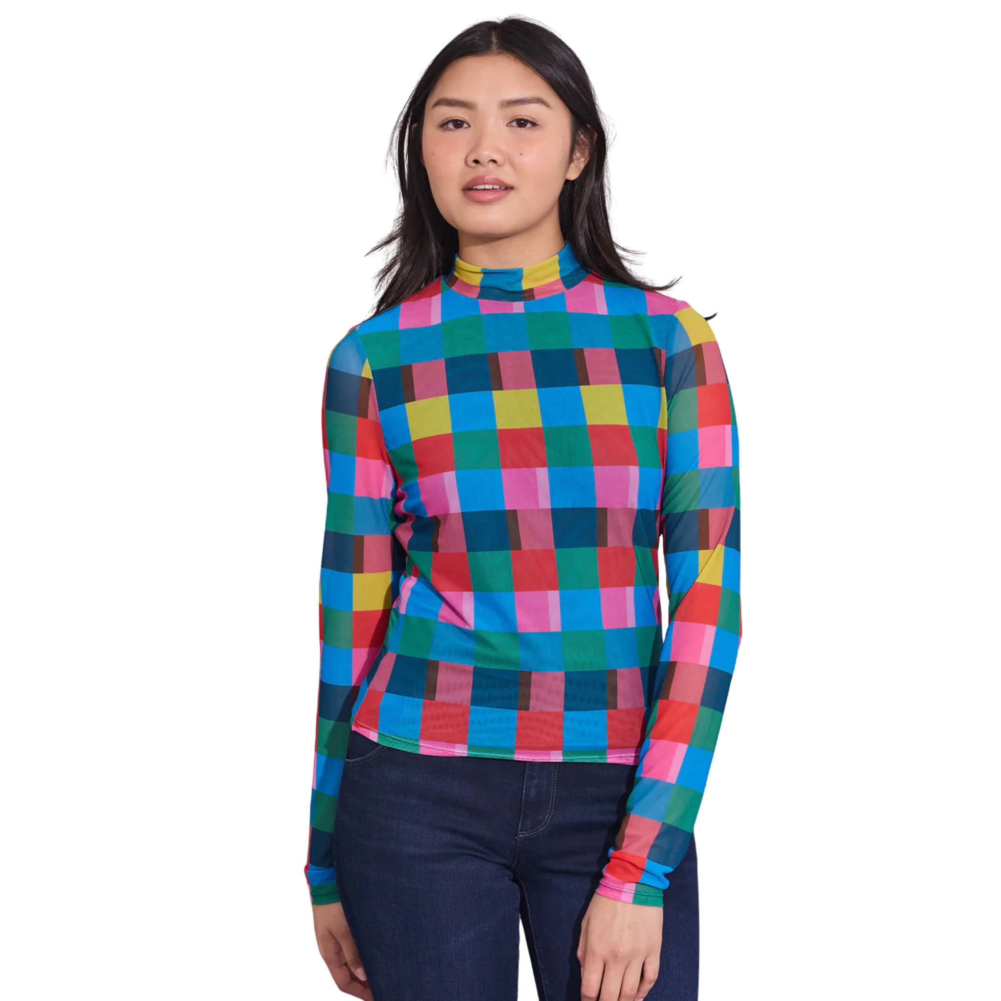 Eliza Top in Holiday Check-Fairley Fancy