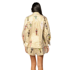 Gold Metallic Stripe Cocktail Serving Nutcracker Button Up Top-Fairley Fancy