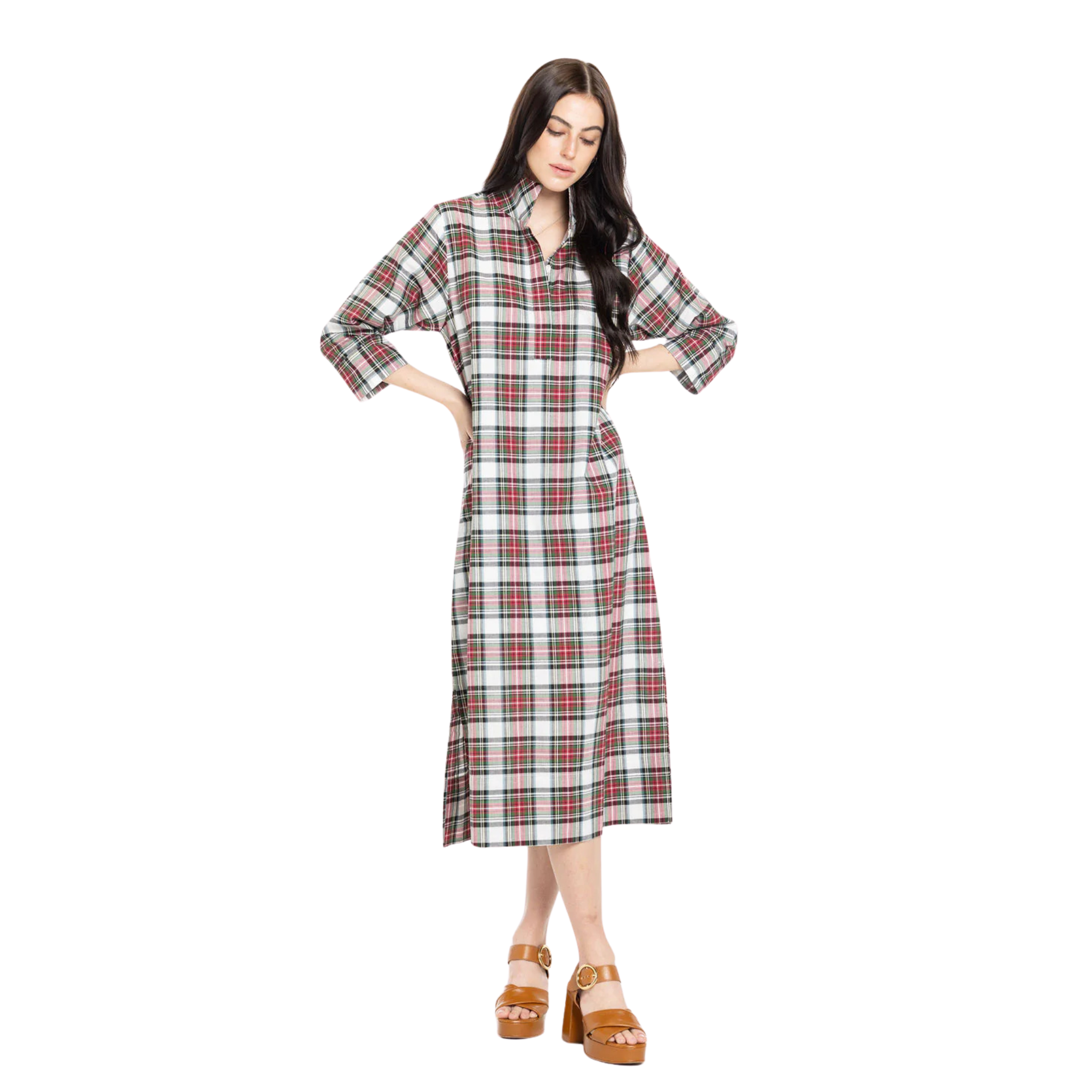Grace Dress in Holiday Plaid-Fairley Fancy