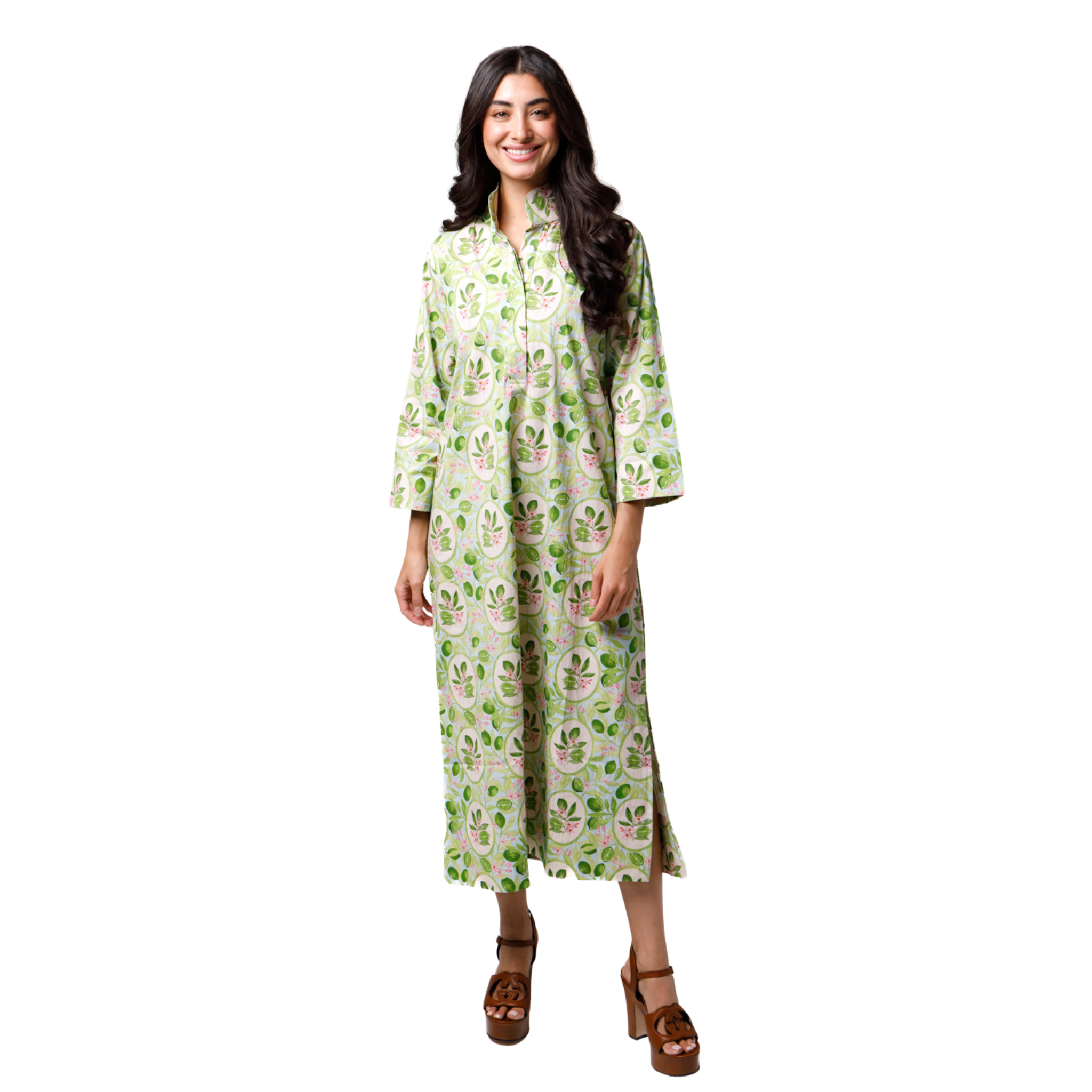 Grace Dress in Key Limes Blue-Fairley Fancy