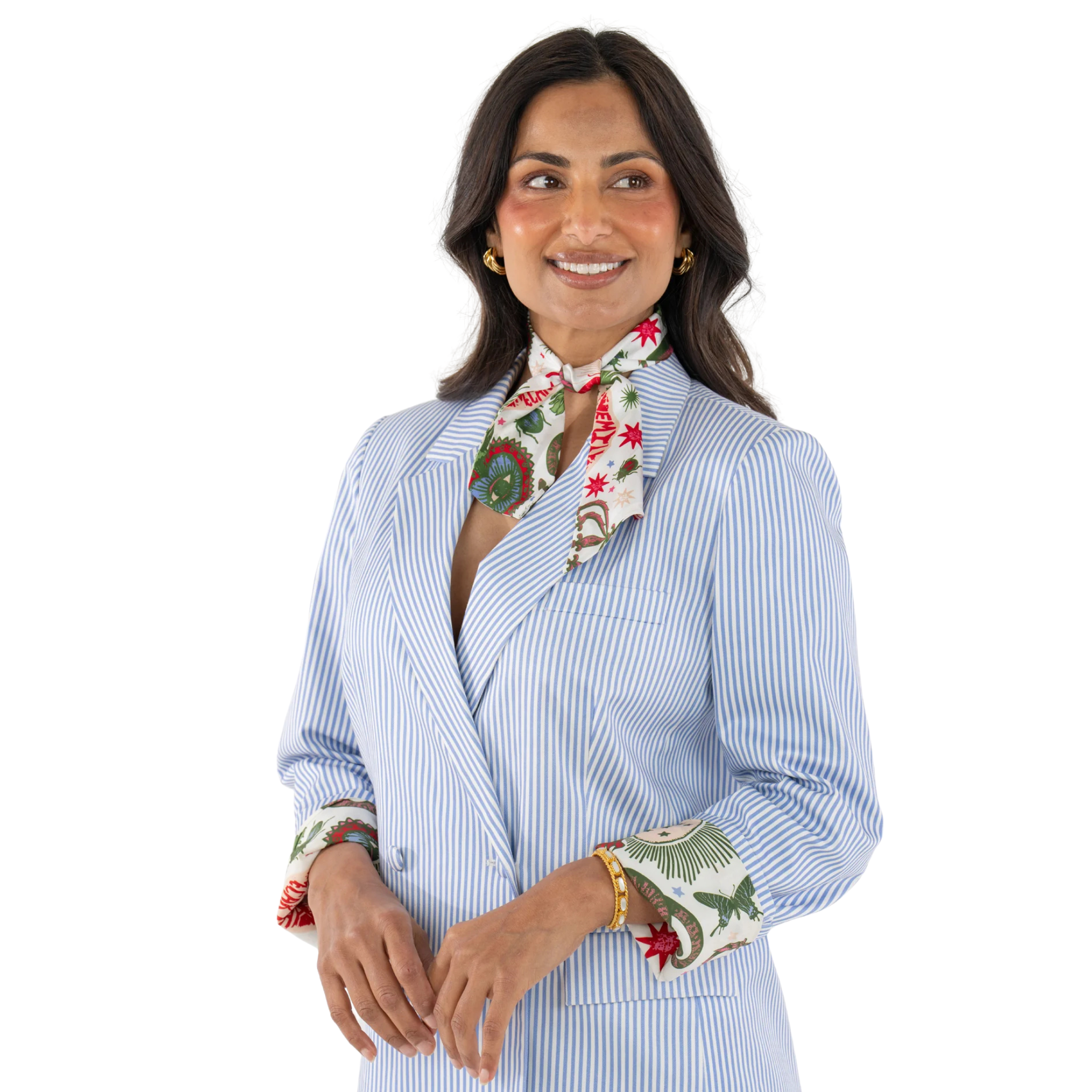 Hand-Stitched Silk Scarfette in Iconic Joy-Fairley Fancy