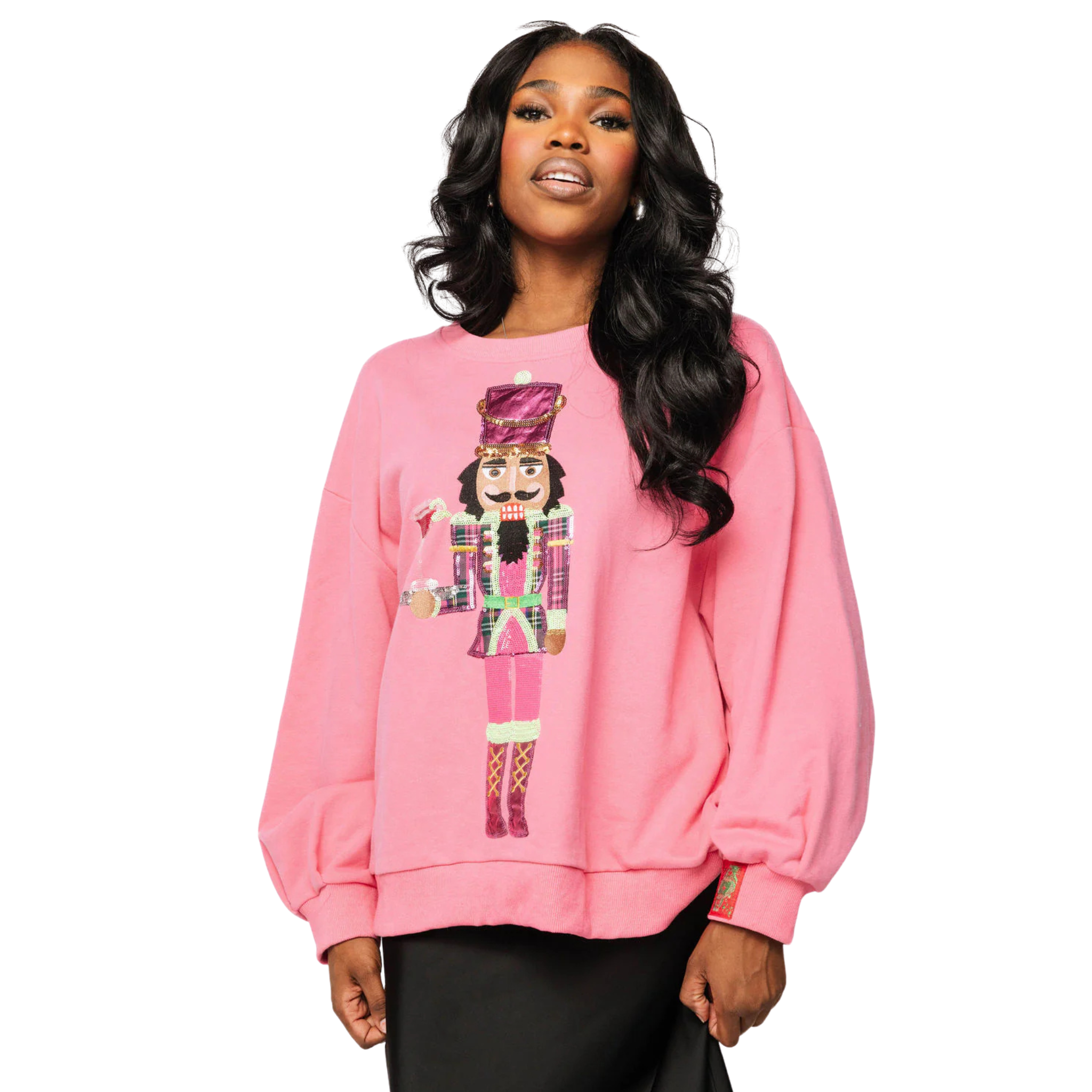 Hot Pink Serving Cosmo Nutcracker Sweatshirt-Fairley Fancy