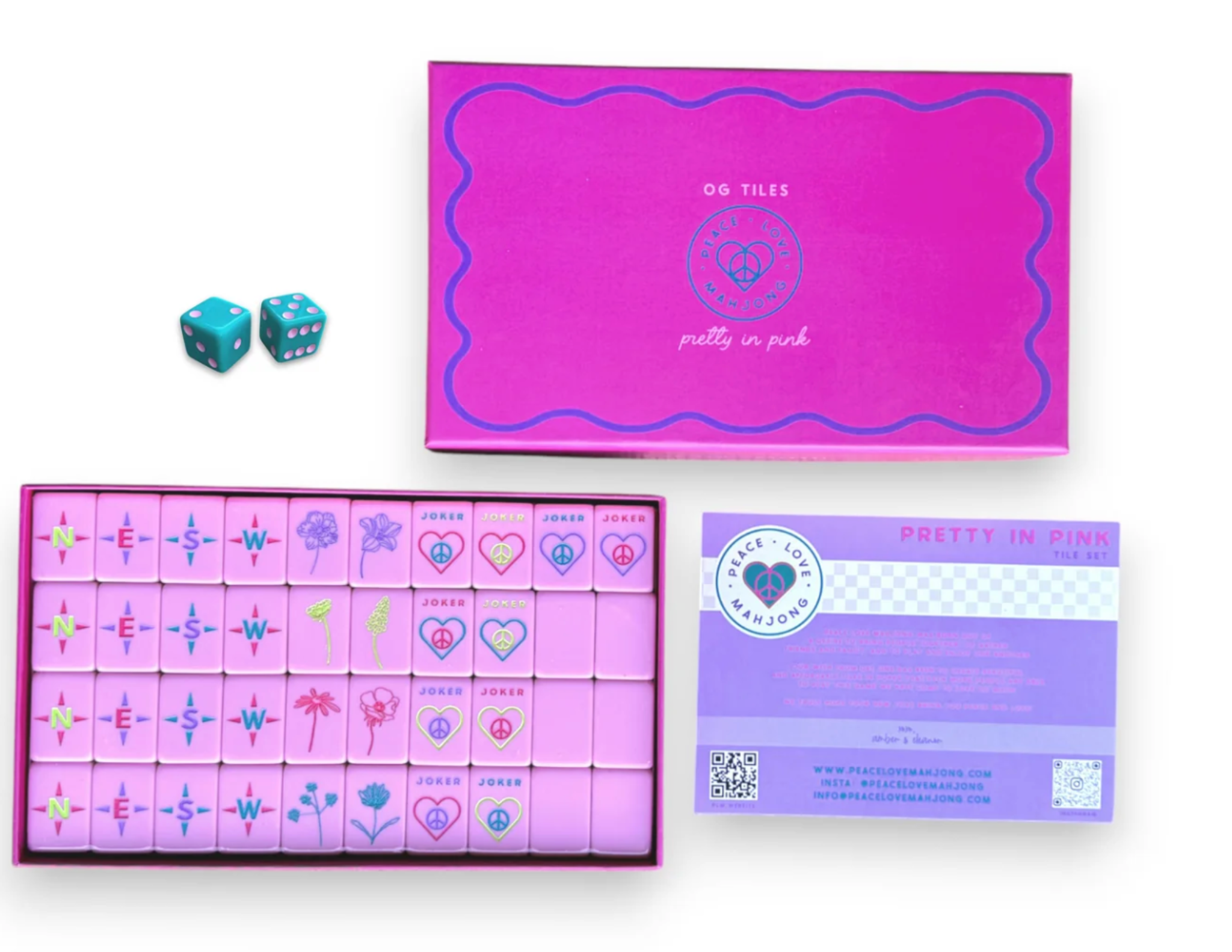 Pretty in Pink OG Mahjong Tiles-Fairley Fancy