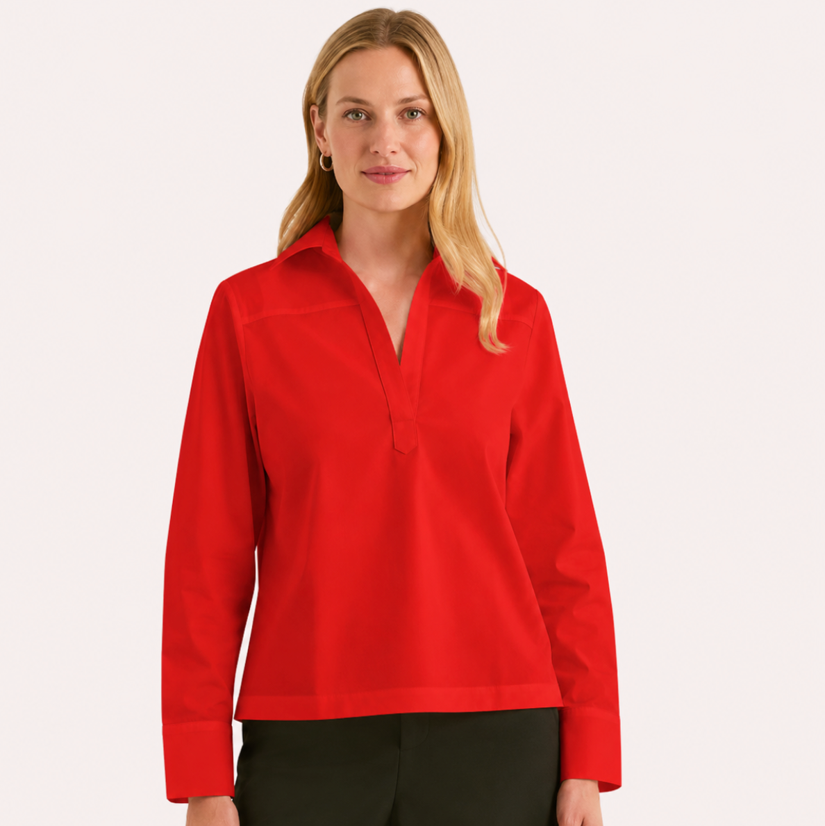 Monica Long Sleeve Top in Poppy - Fairley Fancy