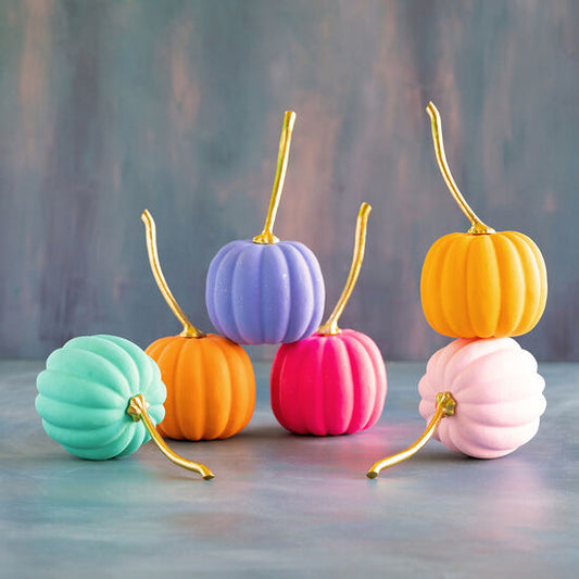 Medium Assorted Rainbow Pumpkins, Set of 6 - Fairley Fancy