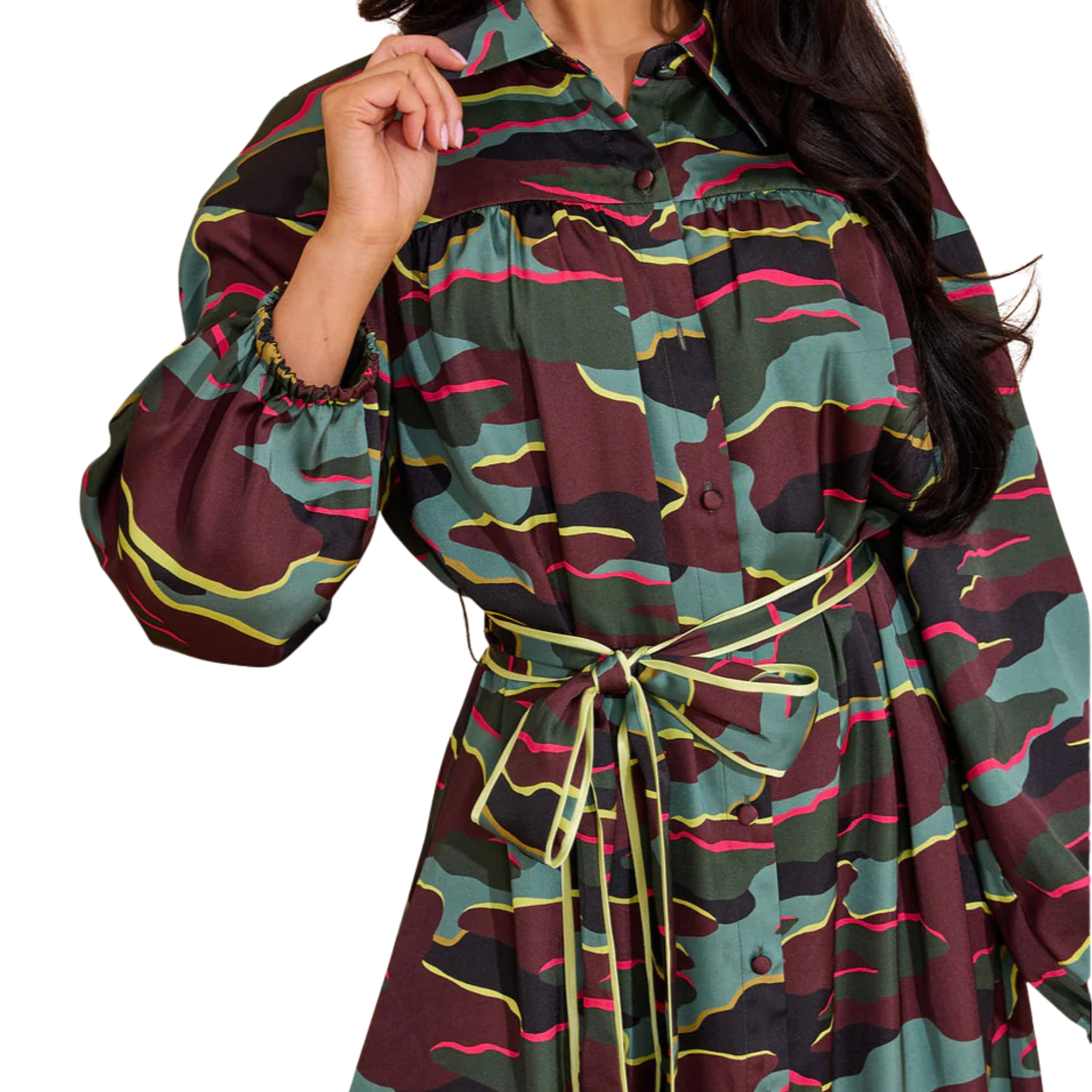 Jane Dress in Neon Camo-Fairley Fancy