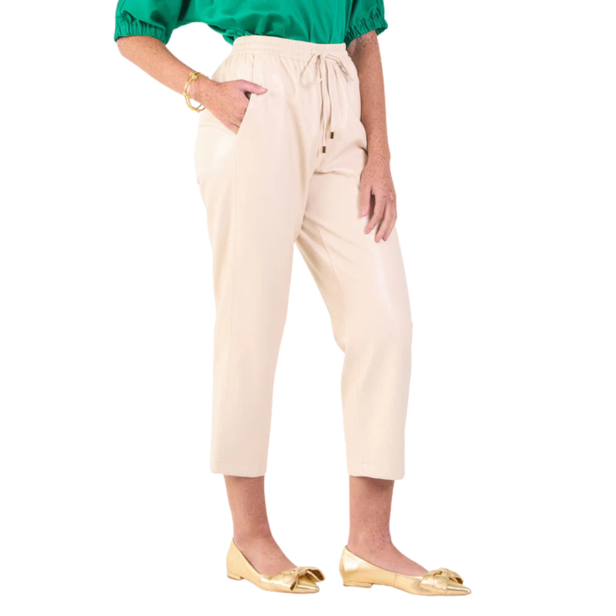 Joy Jogger in Sandshell Vegan Leather-Fairley Fancy