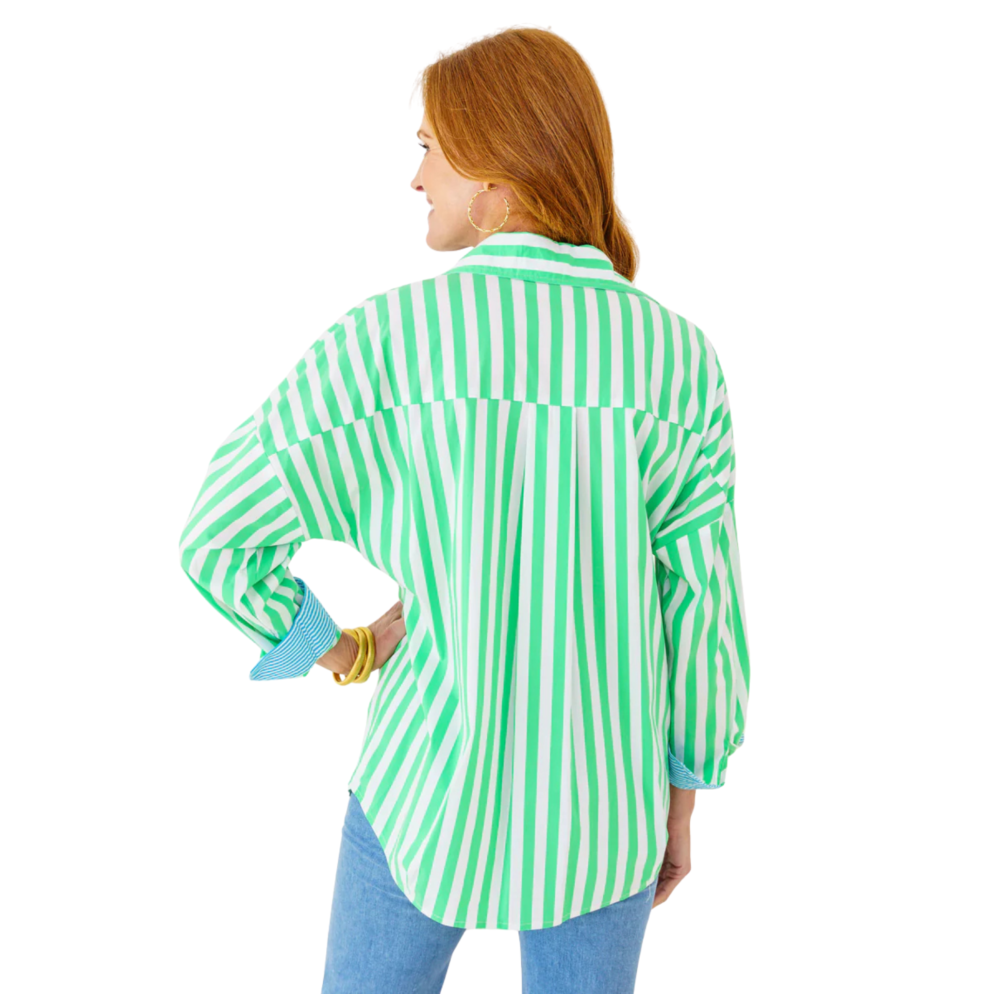 Katherine Top in Green/Aqua-Fairley Fancy