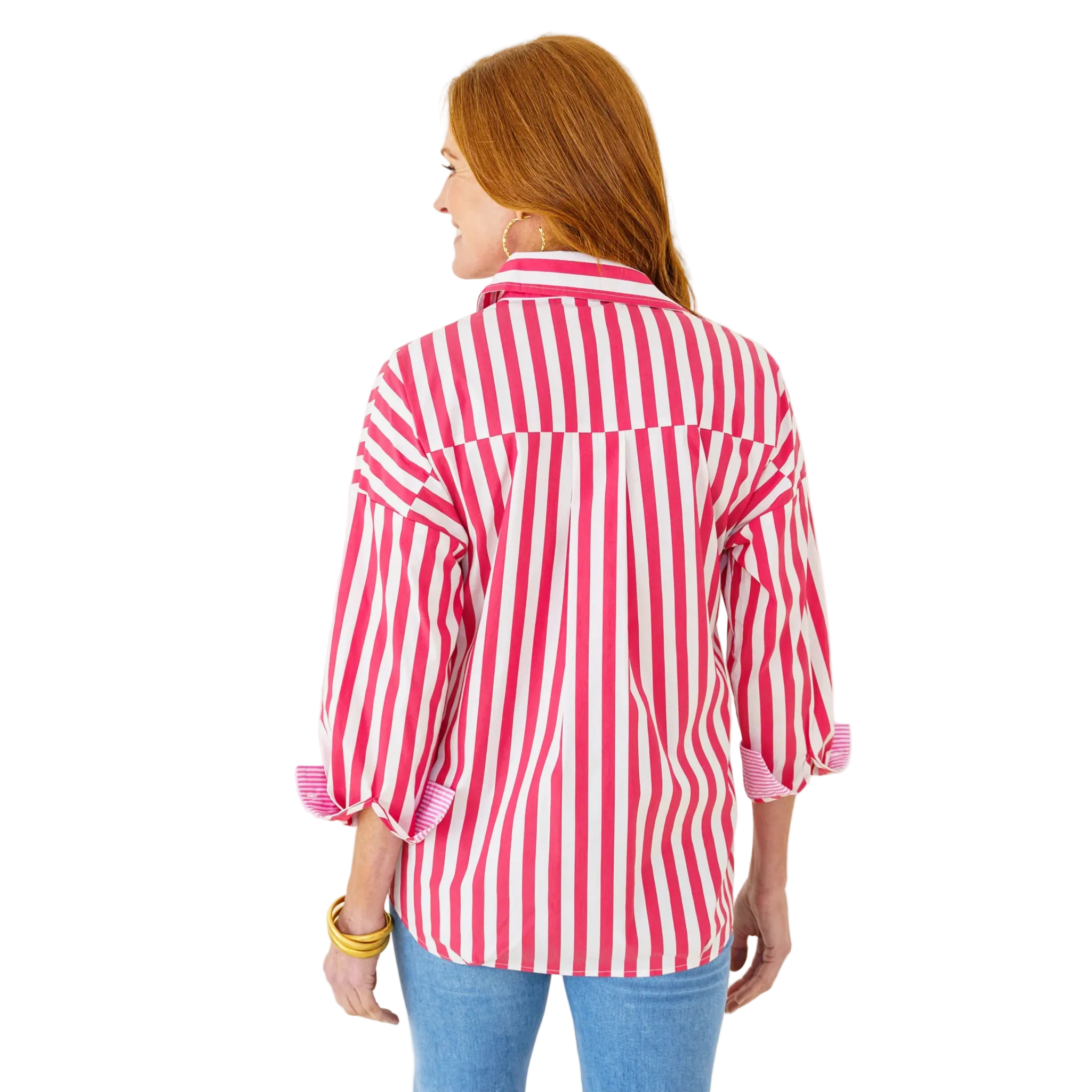 Katherine Top in Red and Pink-Fairley Fancy