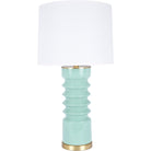 LENNON CELADON CERAMIC TABLE LAMP WITH WHITE LINEN SHADE - Fairely Fancy