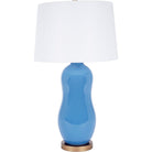 Tyson Parisian Blue Ceramic Table Lamp With White Linen Shade - Fairley Fancy