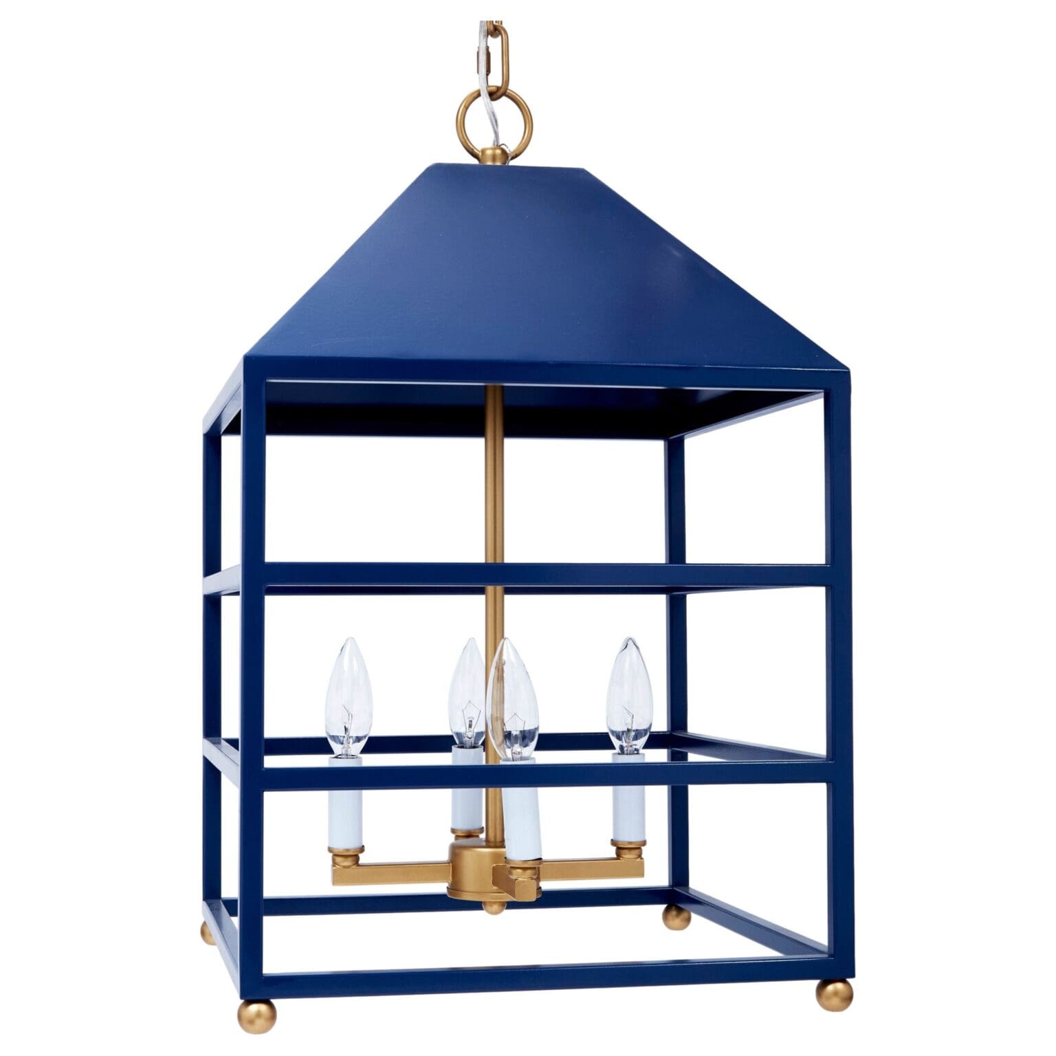 Redondo Navy Blue & Gold Lantern - Fairley Fancy