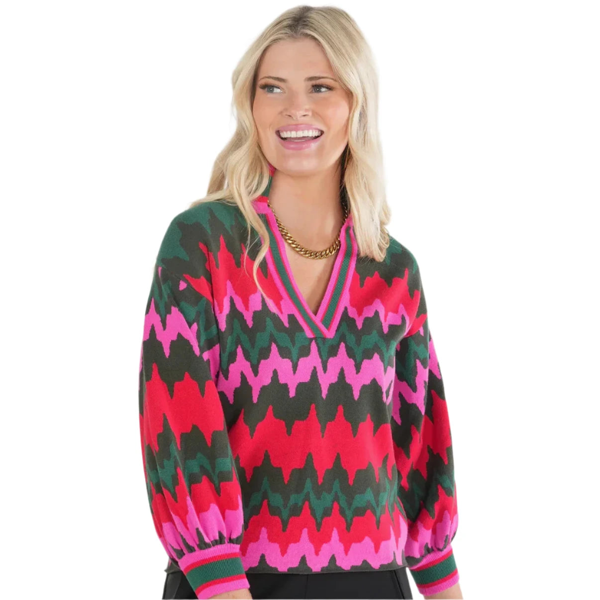 Lolli Sweater in Ruby Ripple - Fairley Fancy