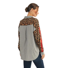 Leopard Contrast Pinstripe Top-Fairley Fancy