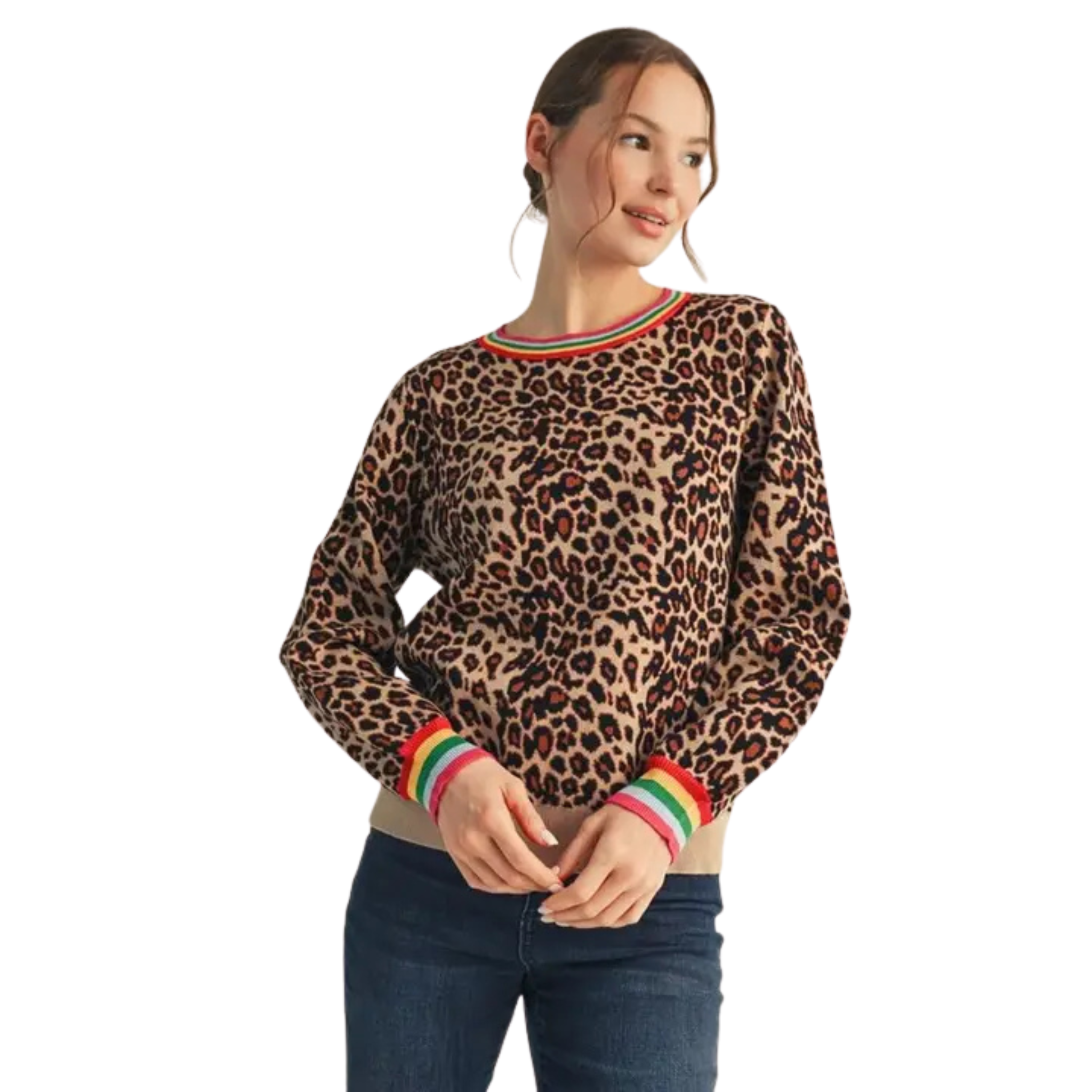 Leopard Pop Sweater-Fairley Fancy