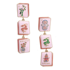Linked Mahjong Tile Earrings in Light Pink-Fairley Fancy